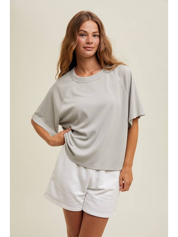 Wishlist Apparel - Venta al por mayor Jersey corto de punto - Mujer - TOP CUADRADO DE PUNTO GOFRADO/WL24-93950