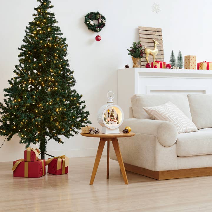 Danya B - Wholesale Christmas Decoration - White Christmas Snowman Scene Lighted Lantern Decoration4