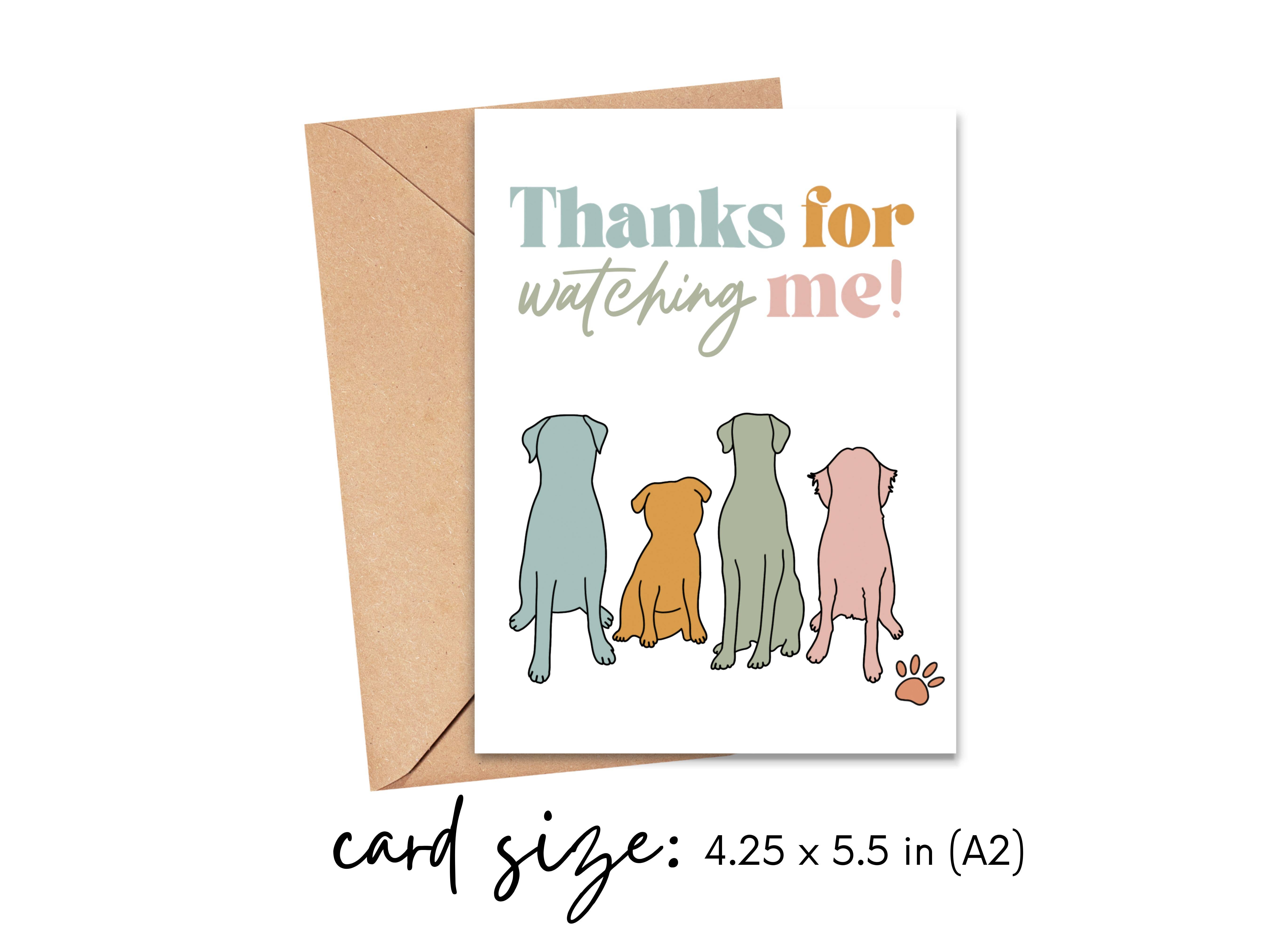 Simply Happy Paper - Wholesale Thank You Card - Thanks For Watching Me Dog Card2