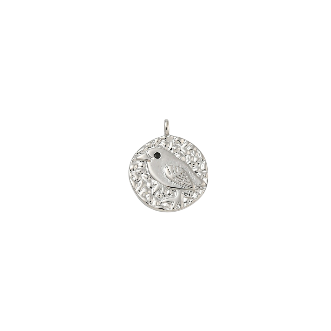 The Charm Bar Company - Wholesale Individual Charm/Pendant - Silver Whispering Wren Charm1