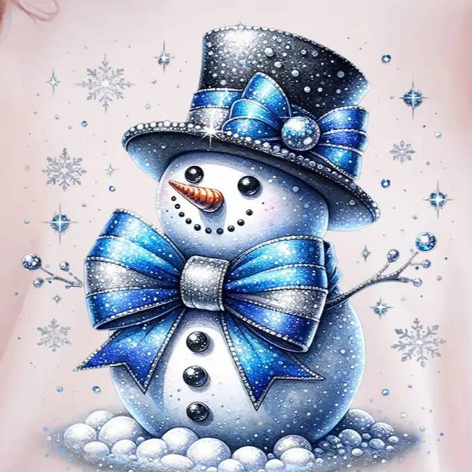 Blue Glitter Snowman for wholesale by Rebel Charm Central Transfers