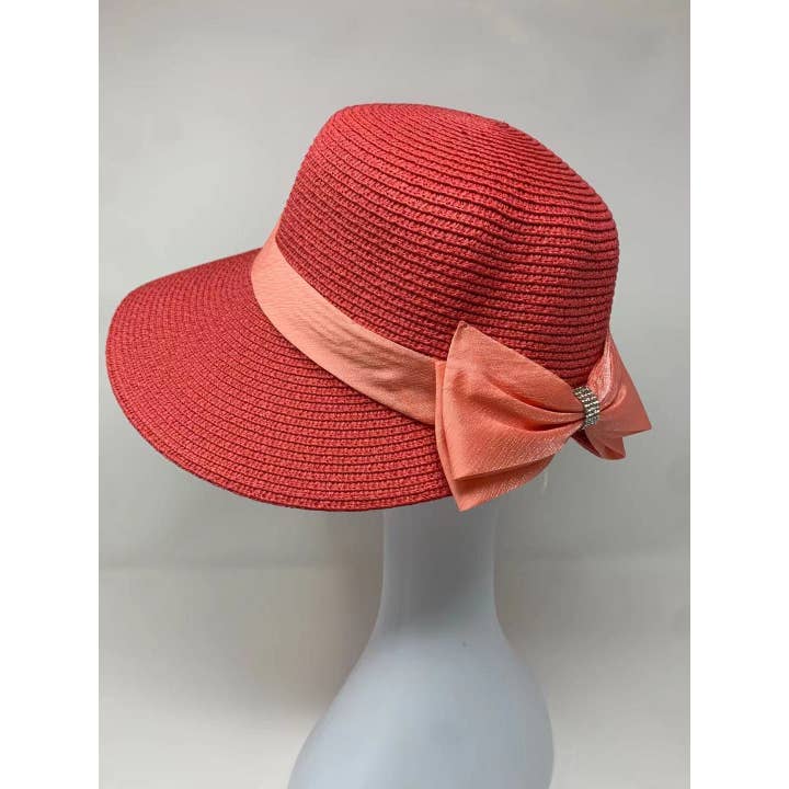 FanakoStudioNYC - Wholesale Straw Hat - Women's - Vintage Style Summer Straw Hat With Bow, Beach Hat With Bow, Sun Visor Hat, Summer Hat With Ribbon, Uv Protection, Fashion Sun Hat4