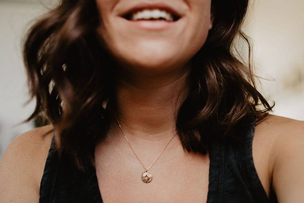 Ever Aster - Wholesale Pendant/Charm Necklace - Starburst Textured Necklace4