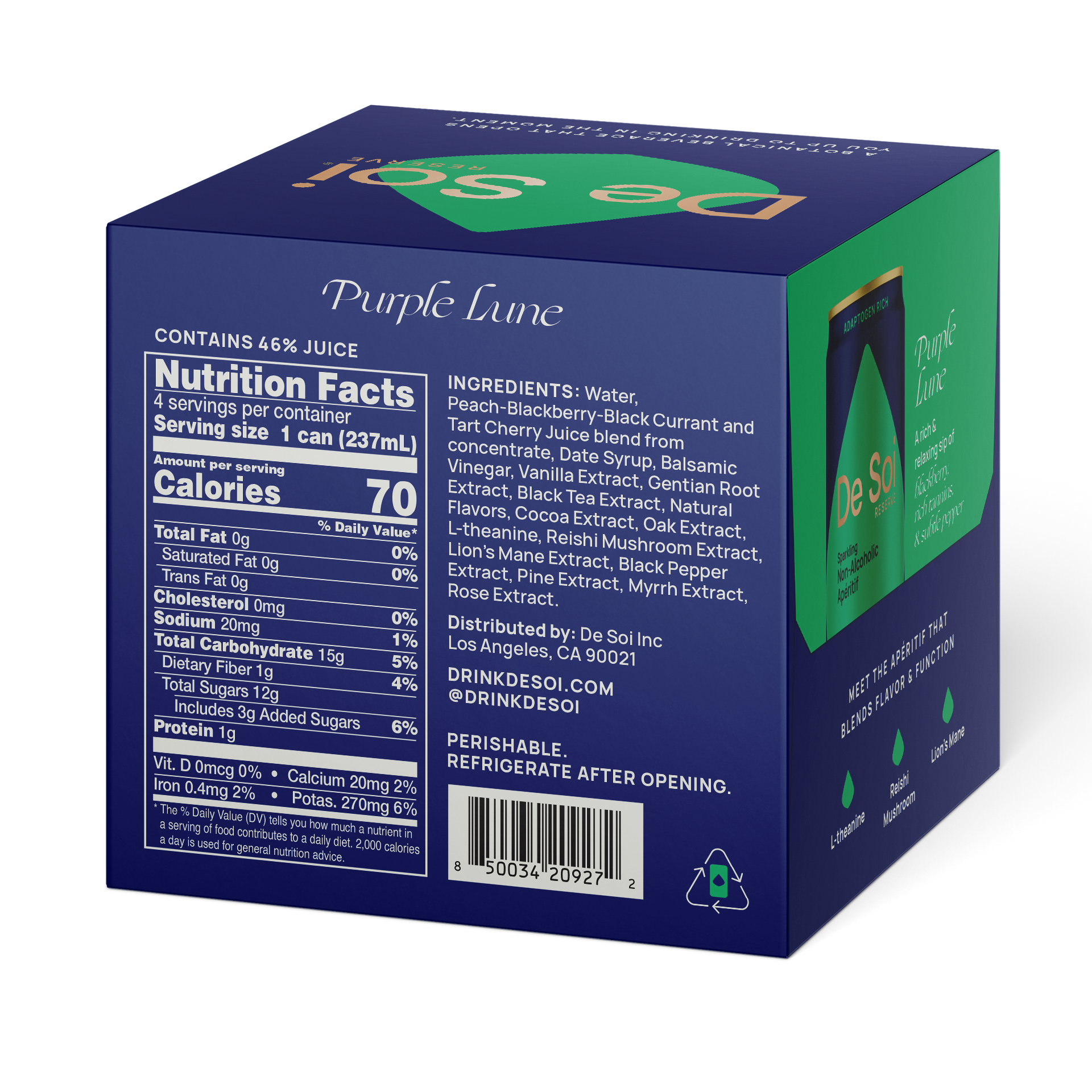 De Soi - Vente Apéritifs sans alcool/mocktails - Lune Pourpre - 12 canettes en vrac2