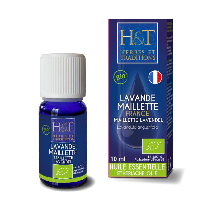 Olio essenziale di lavanda Maillette (Lavandula angustifolia) biologico - flacone da 10 ml - Erbe e tradizioni per la vendita all'ingrosso da parte di Ecohesens