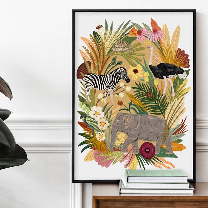 Gräsmarker Habitat Print för wholesale av Bea Baranowska Illustration