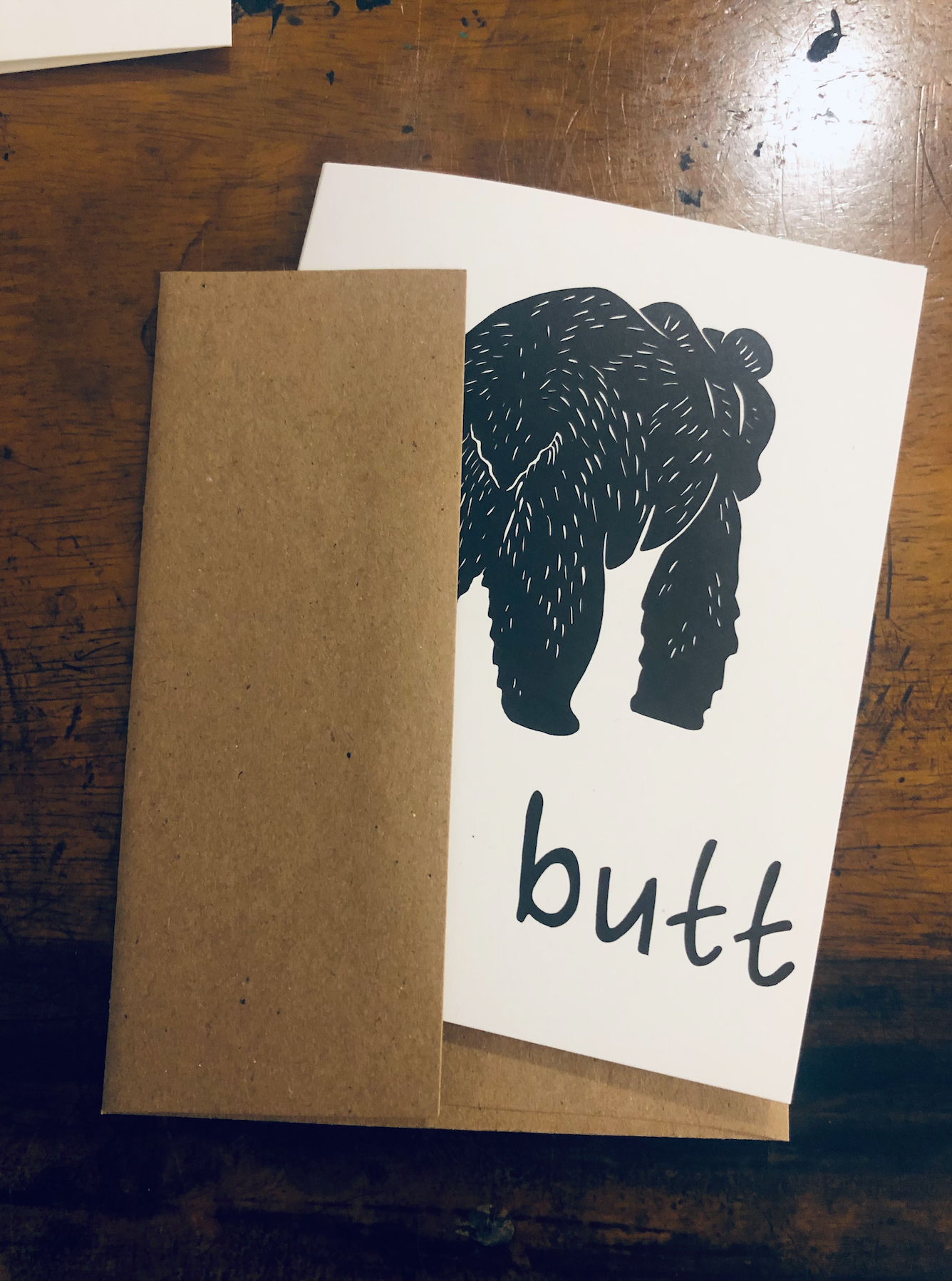 Critter Butts - Wholesale Gewone wenskaart - Nice Butt Bear - 100% gerecyclede wenskaart3