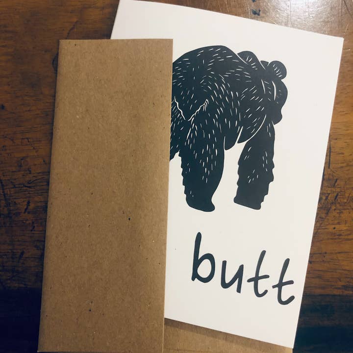 Critter Butts - Wholesale Gewone wenskaart - Nice Butt Bear - 100% gerecyclede wenskaart3