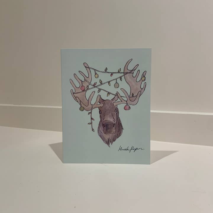 Red Fox Design Studio - Venta al por mayor Tarjetas de Navidad - Tarjeta de Navidad de Diseño de Alce