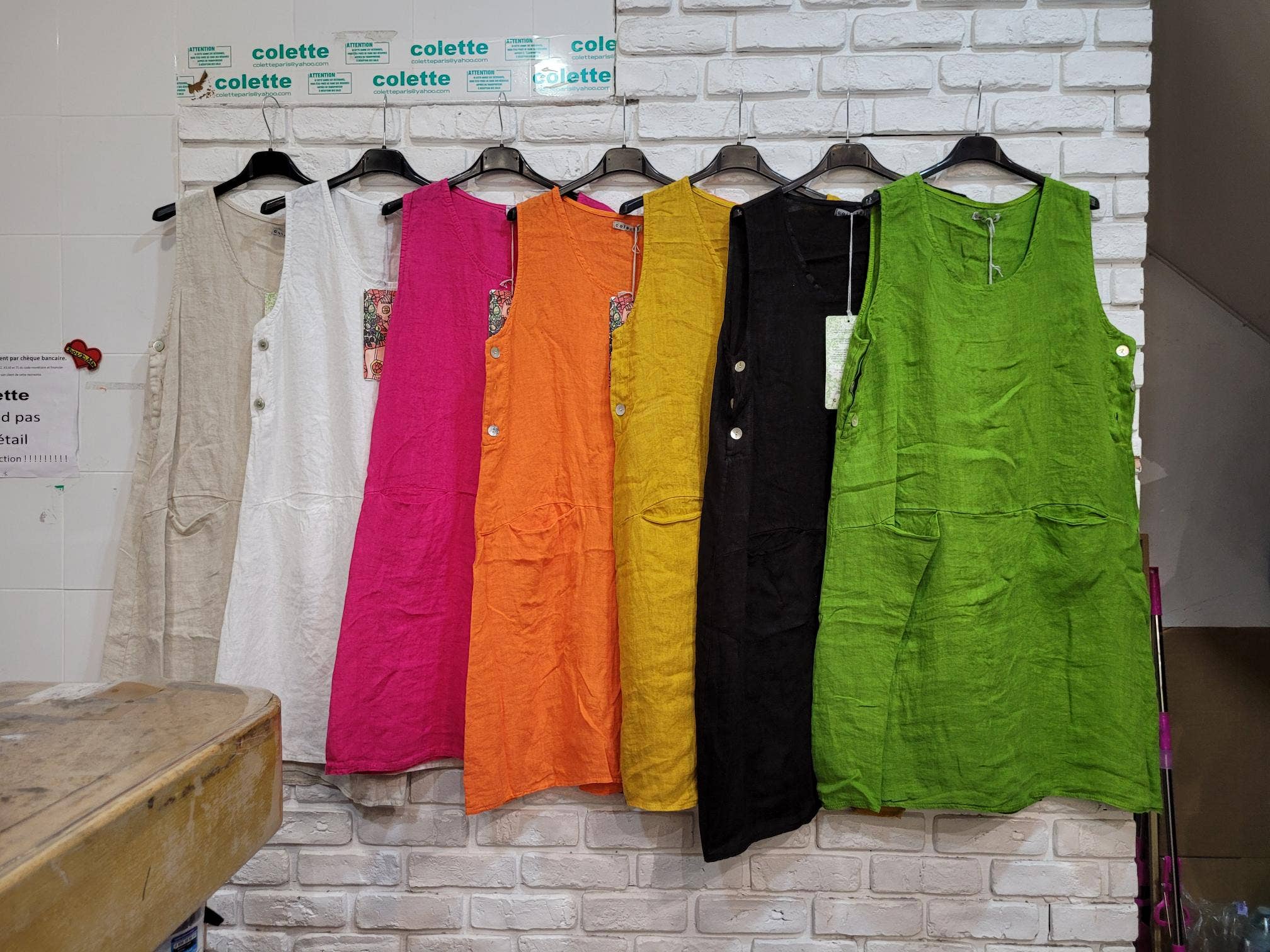 la maison des fibres naturelles – Großhandel Kleid – Damen – Ärmelloses Kleid aus 100 % Leinen, Modell 62551917