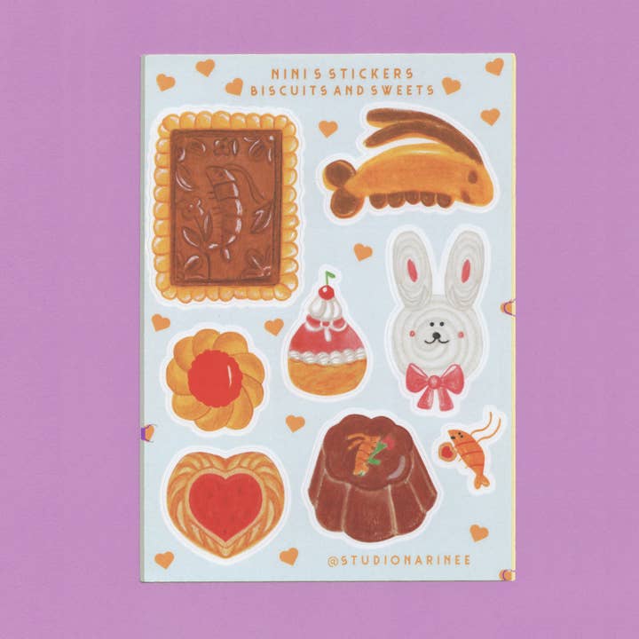 Biscoitos & Doces! Placa de autocolantes A6 por atacado de Studio Narine