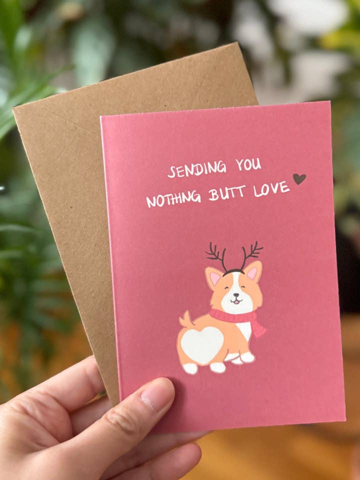 Kerstgroetkaart - Corgi voor wholesale door Chumi Studio