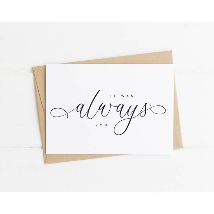 Tarjeta de boda ItWas Always para venta al por mayor de Sarah Burns Prints