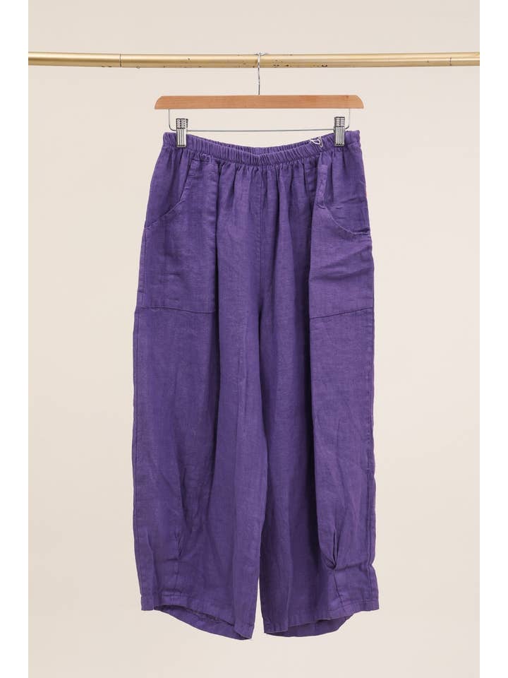 la maison des fibres naturelles - Wholesale Pants - Women's - wide linen trousers 6353 +size 100% linen made in Italy27