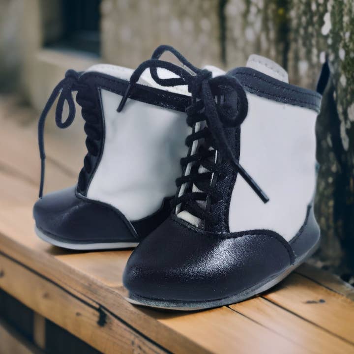 Edwardian Grey/Black Two Tone Boots for 18 Inch Dolls for wholesale by Bbeauty Dolls