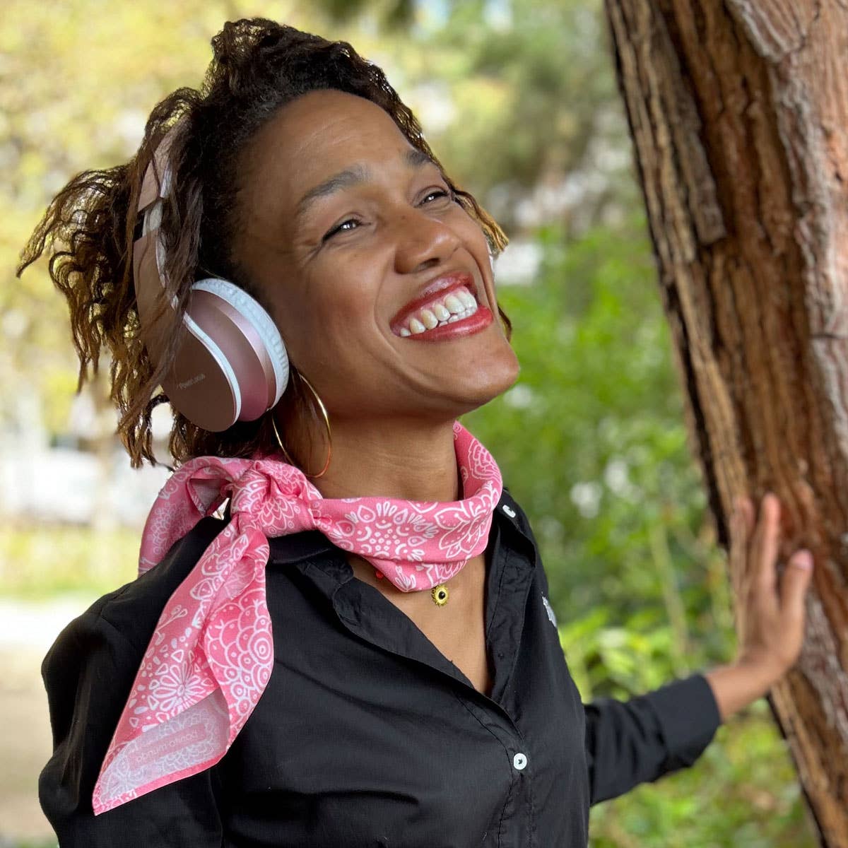 Bonito Mundo - Wholesale Scarf - Women's - Pink Spring - Natural silk scarf2