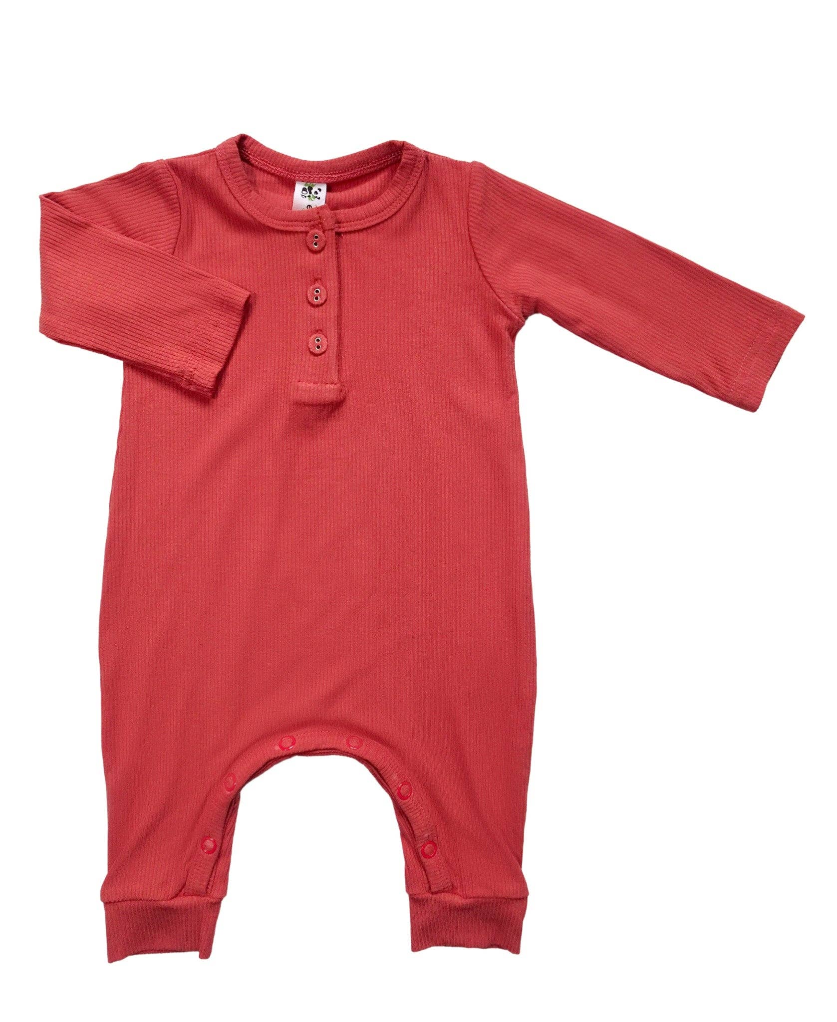 Earth Baby Outfitters - Wholesale Jumpsuit - Baby - Bamboo Ribbed Long Sleeve Henley Romper6
