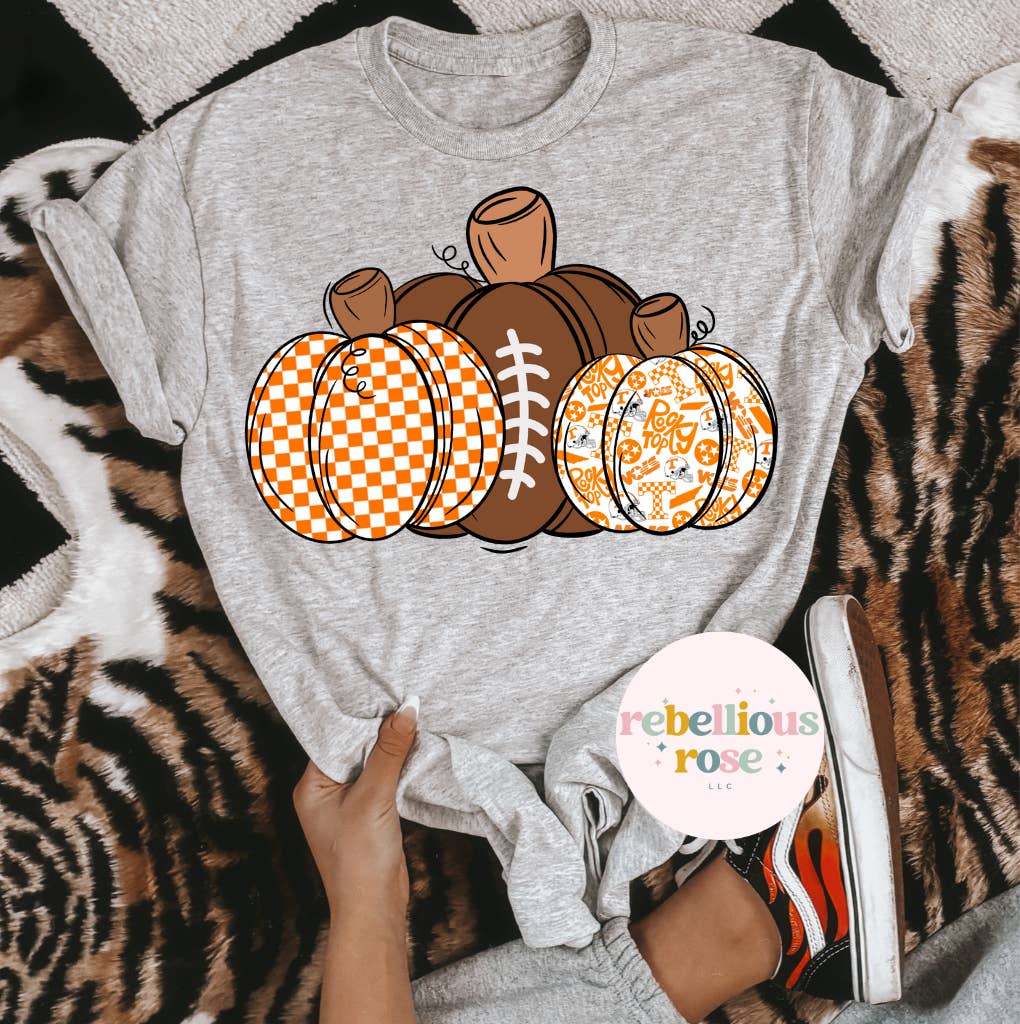 Rebellious Rose LLC - Wholesale T-Shirt (Graphic) - Women's - Tennessee Vols Football Fall Pumpkin Graphic T-shirt