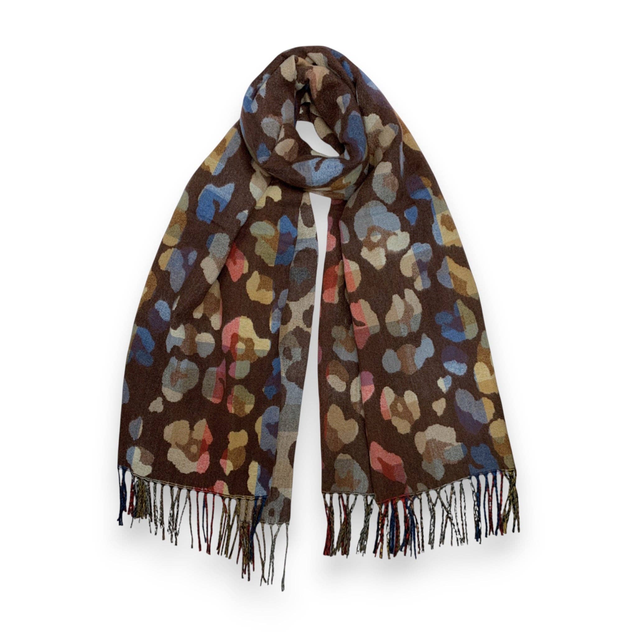 Lili Scarves (US Duty Free) - Wholesale Sjaal - Dames - Regenboog Luipaardprint Kasjmiermix Wintersjaal11