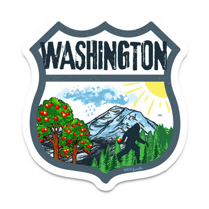 Adesivi in vinile Washington Souvenir per la vendita all'ingrosso da parte di Wild Lucille x Decal Barn