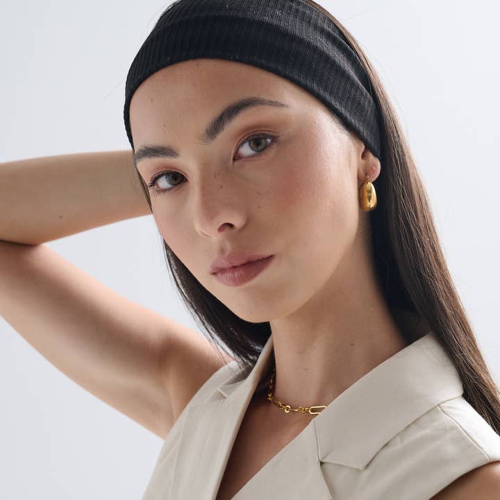 Angels Whisper Accessories - Wholesale Fashion Headband - Women's - Solid Basic Ribbed Headband - Black6