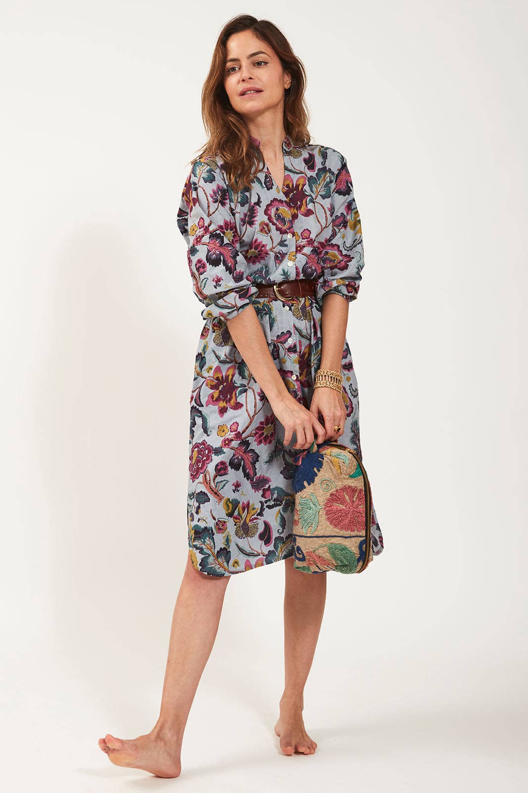 Curiosity Lab - Wholesale Dress - Women's - Night Dress Straight cut long sleeve Indian cotton38