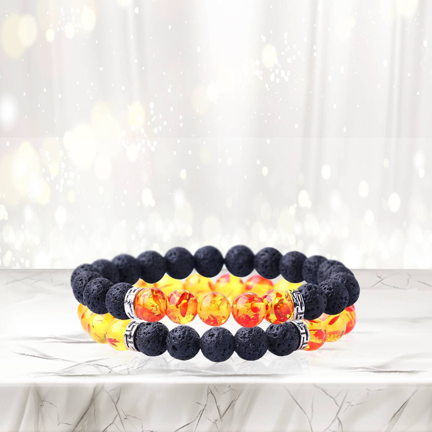 The American Gift Company (TAGCO) - Wholesale Aromatherapy Bracelet - Lava Stone Aromatherapy Diffuser Bracelet (2-Pk)2