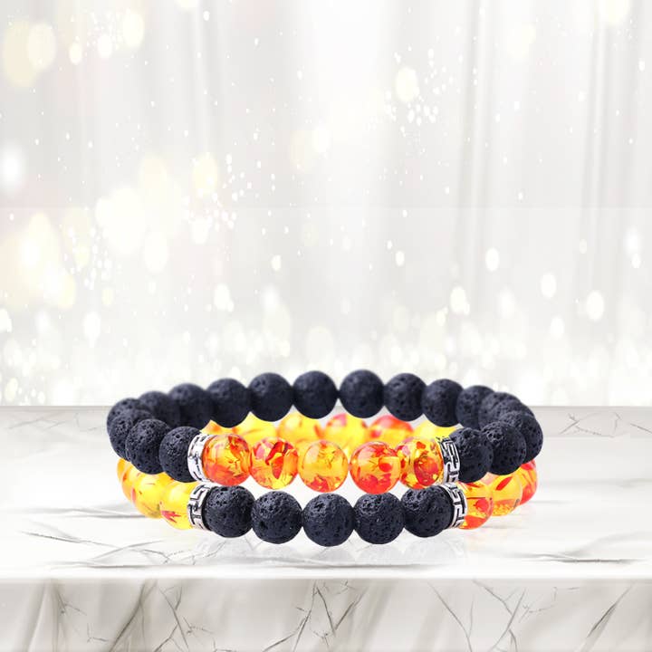 The American Gift Company (TAGCO) - Wholesale Aromatherapy Bracelet - Lava Stone Aromatherapy Diffuser Bracelet (2-Pk)2