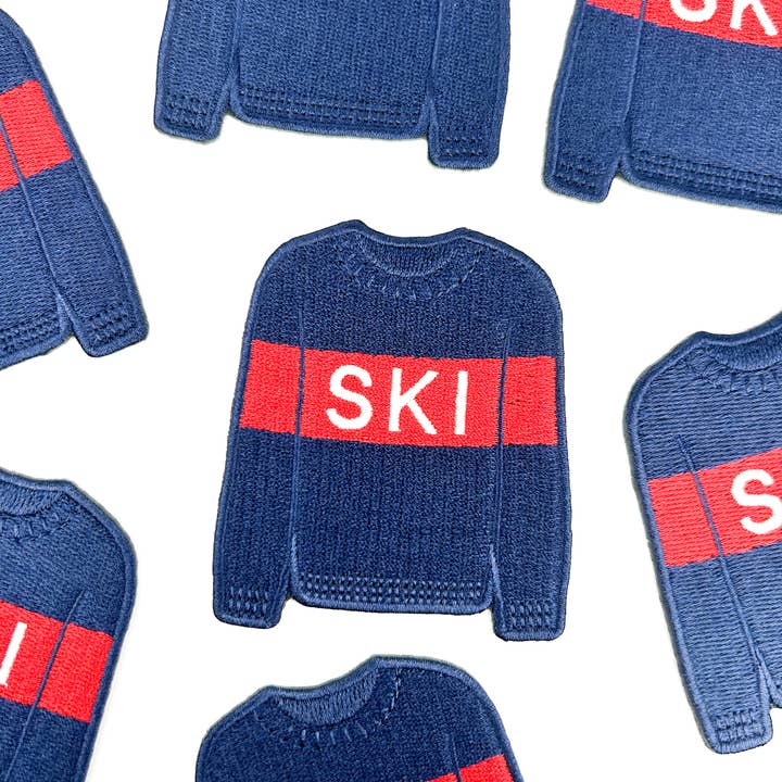 Field Trip Threads - Wholesale Patch - Ski Sweater Patch | Winter Sports Embroidered Iron On Patch 2