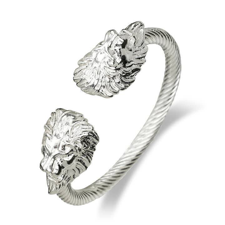 Besserer Schmuck Löwenenden Gewundener Seil .925 Sterlingsilber Westindisches Armband, 1 Stück für den Großhandel von Better Jewelry