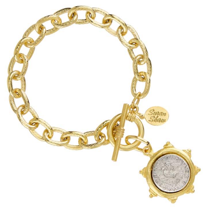 Dove Coin Chain Bracelet for wholesale by Susan Shaw