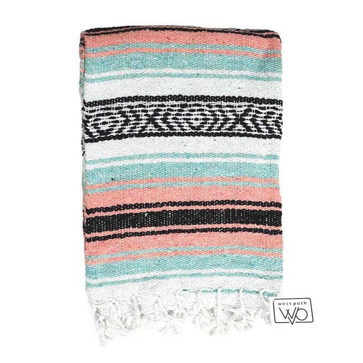 Mint and Peach Falsa Blanket for wholesale by West Path