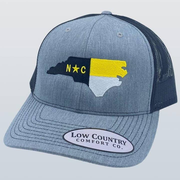 Chapeau chiné/noir avec drapeau de la Caroline du Nord pour la vente par Riverbed Threads