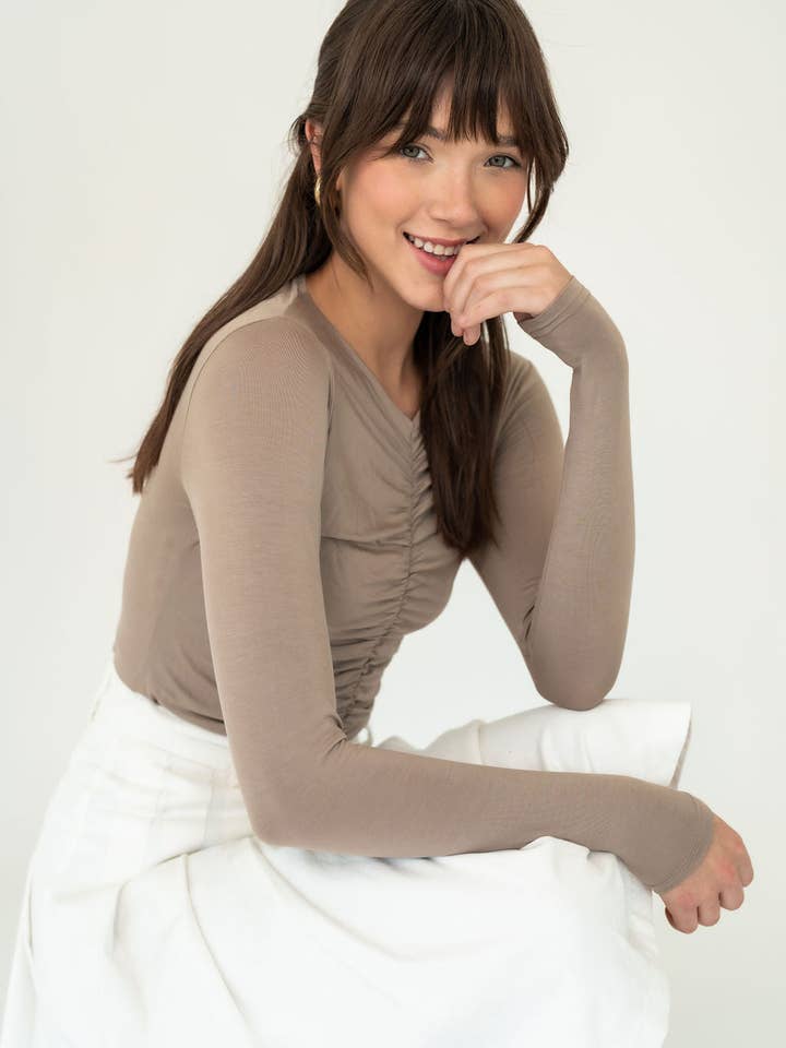 T-shirt met ruches in het midden voor wholesale door Recollection Brand