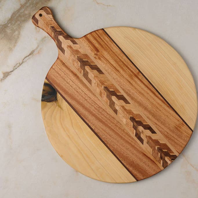 Double Sided Cheese Round Paddle Charcuterie Boards for wholesale by Buzzee Boards USA
