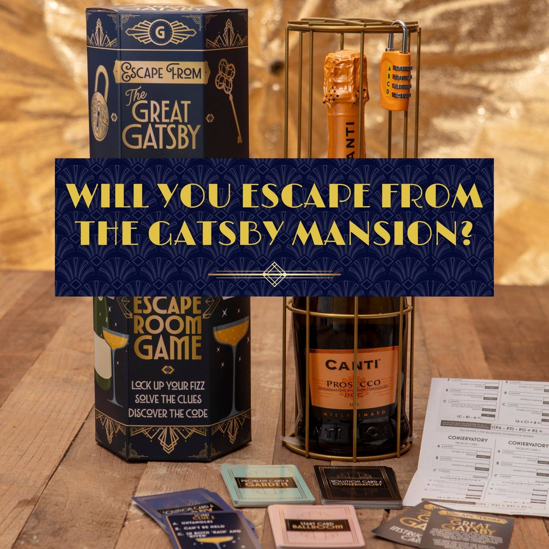 Boxer Gifts EU - Wholesale Board Game - The Great Gatsby Escape Room Puzzle Game- Wine/Prosecco Gift6