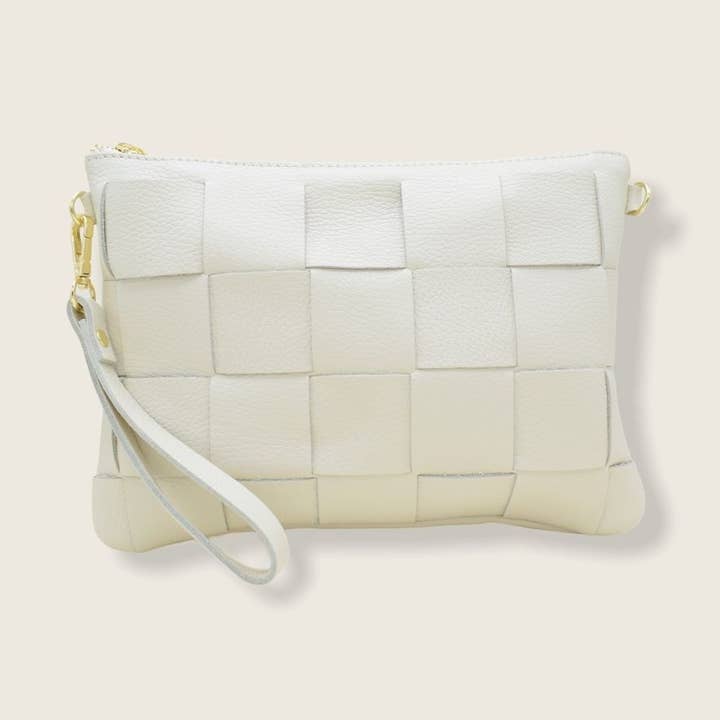 TED CLUTCH | CREME LEATHER for wholesale by Fique The Label