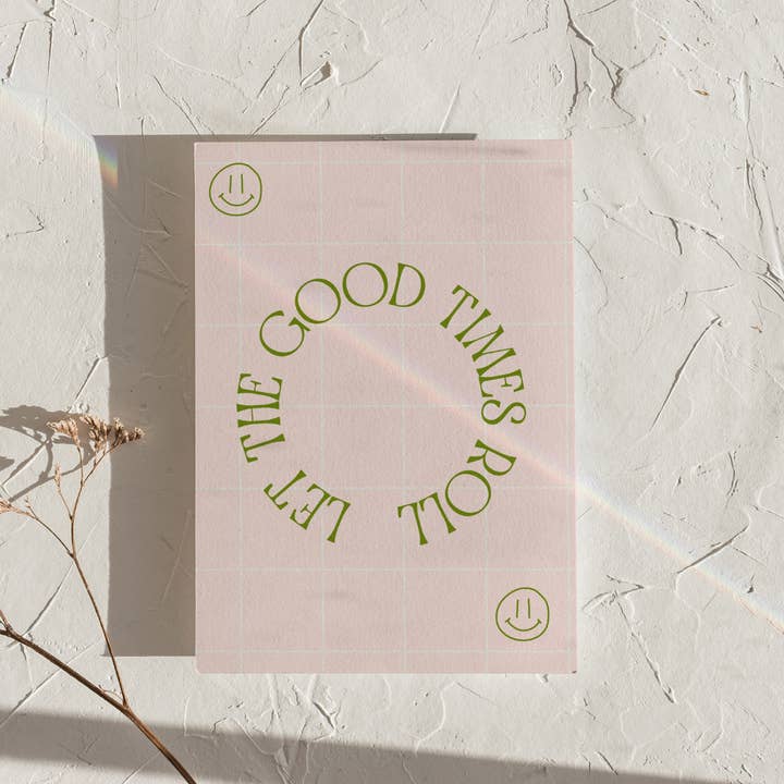 Let The Good Times Roll Pink Quote Print voor wholesale door LXR CREATE