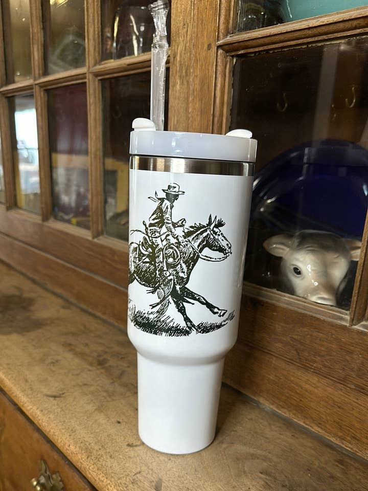 Rider - Wild West Tumbler for wholesale by Diamond Horseshoe Trading Co