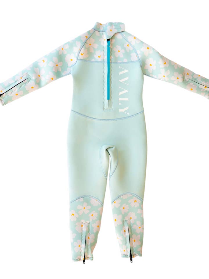 AVALY - Wholesale Wetsuit - Kids - Mint Daisy | Kids Sustainable Wetsuit | Avaly