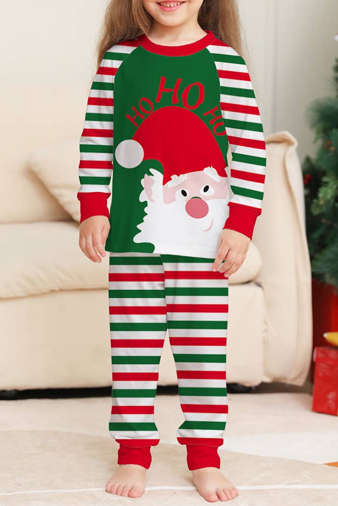 UNISHE - Wholesale Lounge Set - Women's - Striped Santa Print Family Loungewear Set ZZKF1202