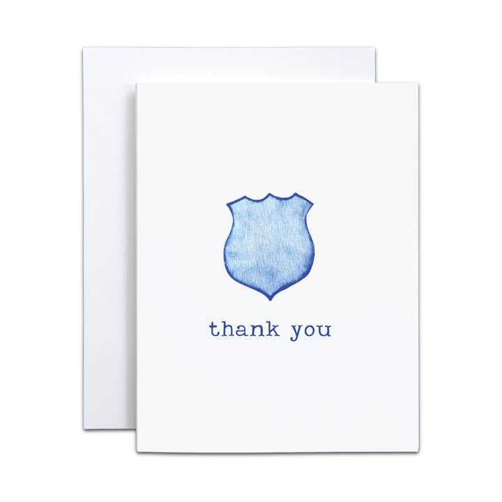 Blue Line Shield Thank You - Wenskaart - 4x5.5 voor wholesale door Federalisms
