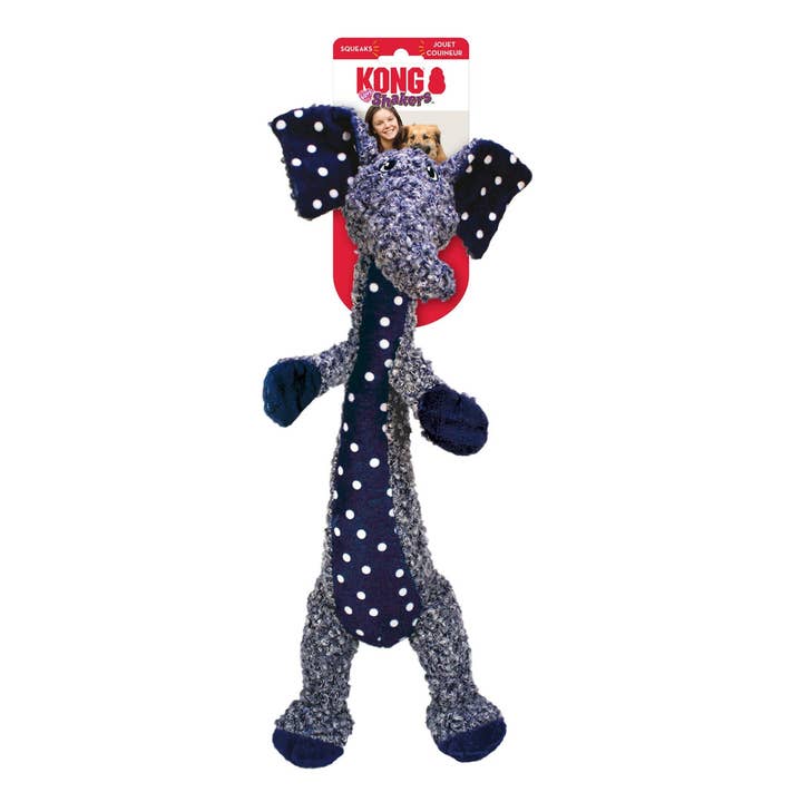 Petdropshipper - Wholesale Pet Toy - Dog - KONG Shakers Luvs Elephant Dog Toy Blue 1ea/LG