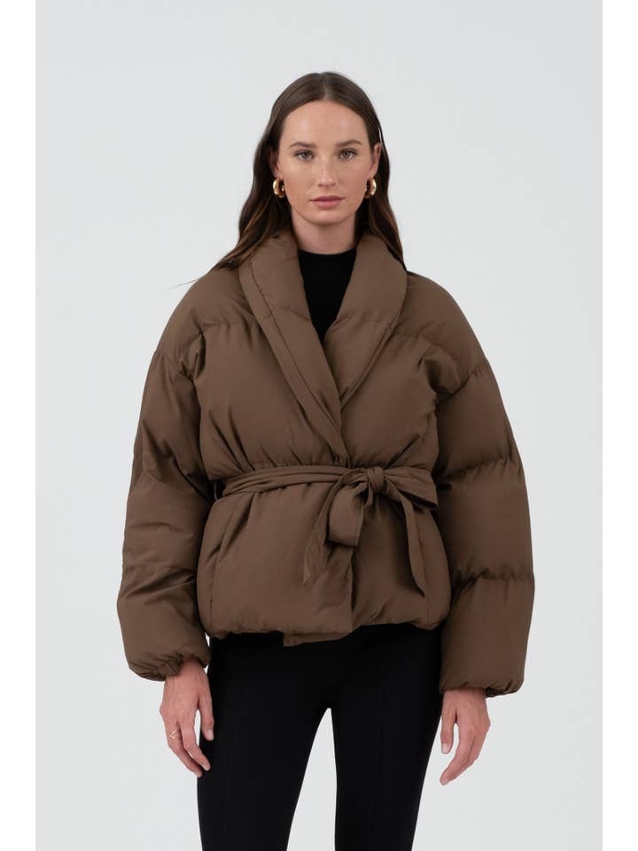 The Workshop Studio - Wholesale Jacket - Women's - WAIST TIE PUFFER JACKET