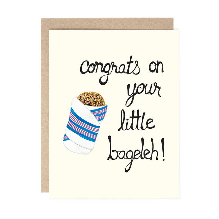 Little Bageleh Card for wholesale by Drawn Goods