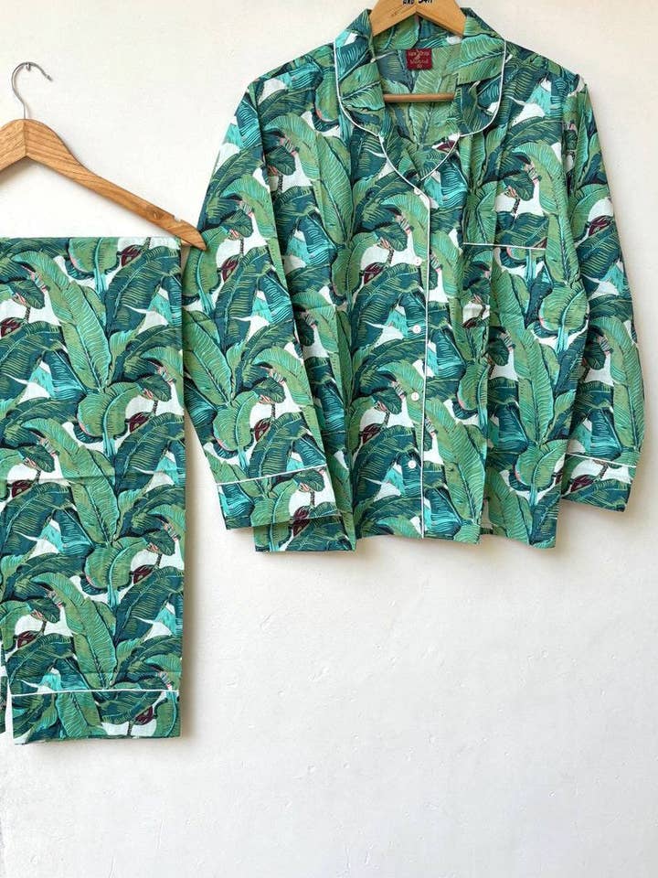 Conjunto de algodón estampado a mano, hermoso pijama para mujer. para venta al por mayor de bhavnas boutique