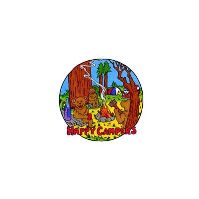 Gypsy Rose - Wholesale Sticker - GRATEFUL DEAD HAPPY CAMPERS DANCING BEARS WINDOW STICKER