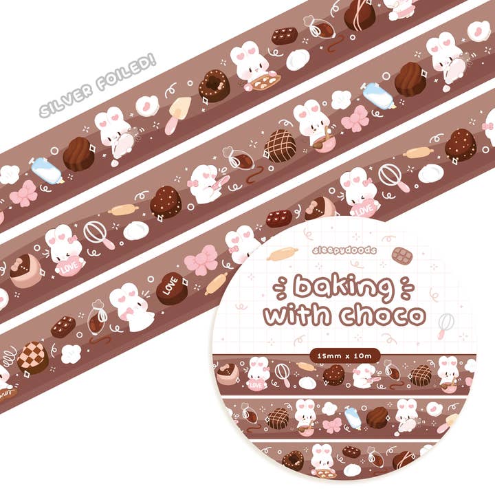 Choco Baking Silver Foil Washi for wholesale by sleepydoods