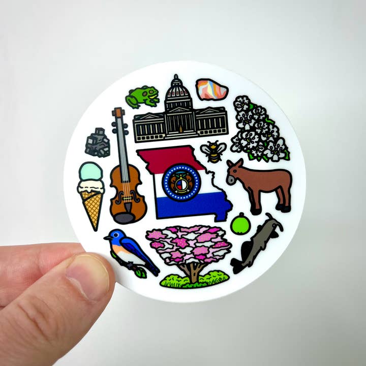 Missouri Symbols Sticker for wholesale by Knight Owl Design