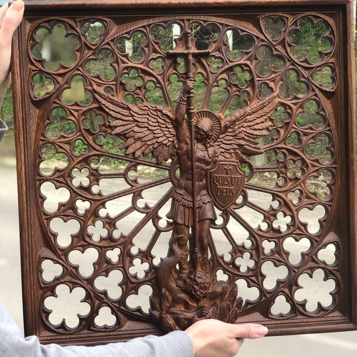 KozakWorkshop – Engroshandel 3D-vægkunst – Ærkeenglen Michael kristen håndlavet dekoration personlig gave2